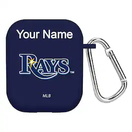Artinian - Tampa Bay Rays Personalized Silicone AirPods Case Cover - Multicolor