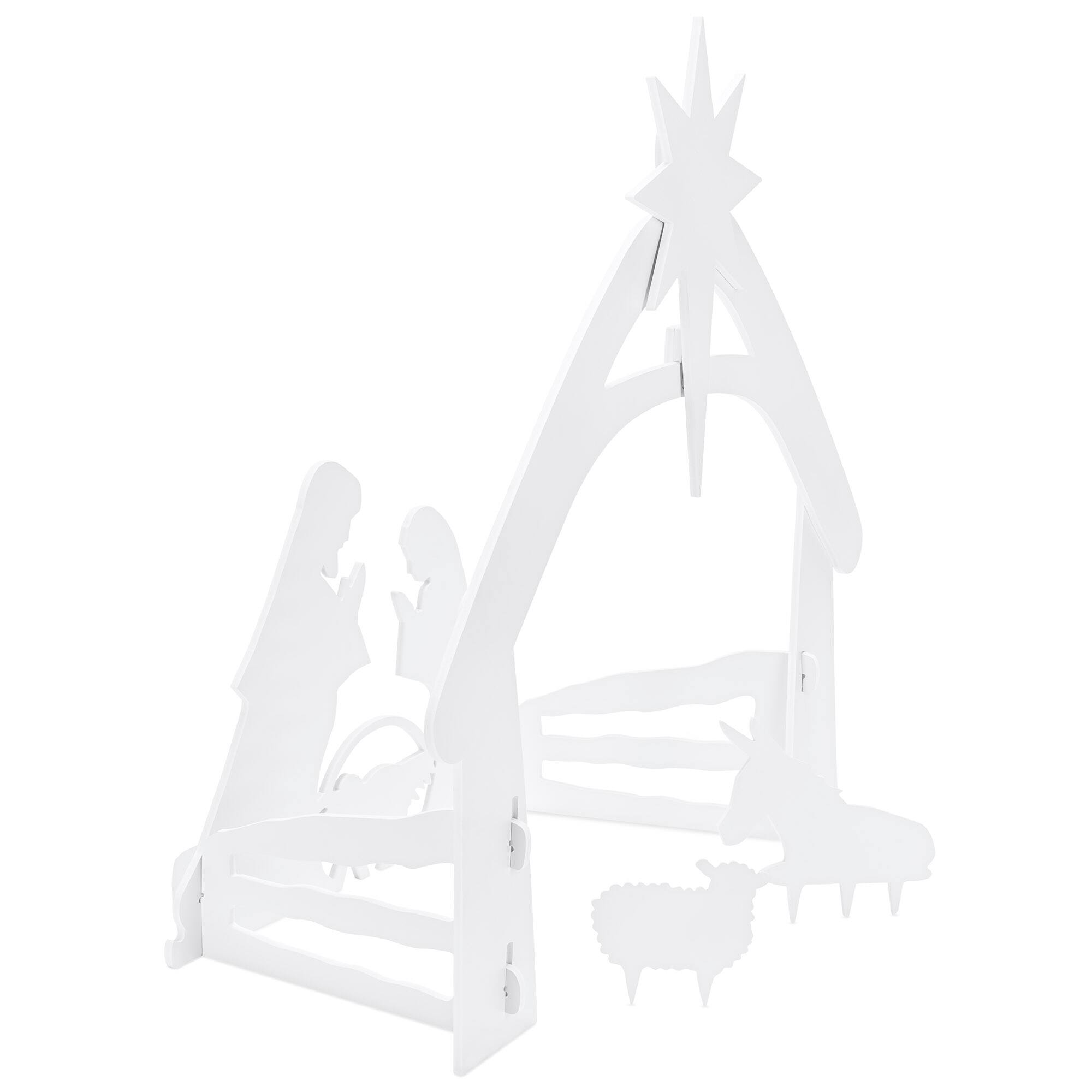 Alt View 2. Best Choice Products - Best Choice Products 4ft Outdoor Nativity Scene, Weather-Resistant Decor, Christmas Family Yard Decoration, PVC - White - White.