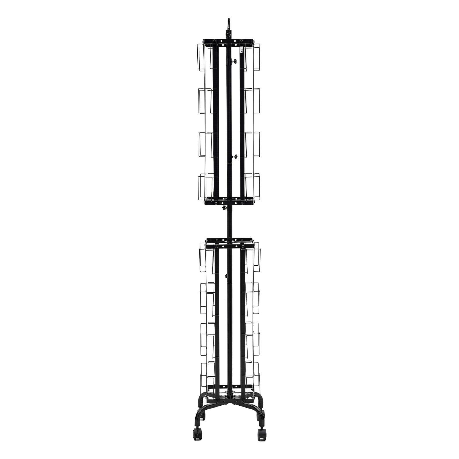 Alt View 5. VEVOR - Greeting Cards Display Rack,32 Pockets Rotating Postcard Brochure Display Stand,360° Spinning with 4 Wheels (2 Lockable) - Black.