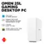OMEN 25L GAMING DESKTOP PC intel  TM Intel CoreM CORE a i5-14400F processor Kingston FURY 32 GB RAM DDR5-5200 MHz XP RGB Heatsink RAM (2 x 16 GB) MEn SSD 1 B PCle TM M.2 SSD NVMe AVA NVIDIA GeForce RTX 4060 (8 GB GDDR6 dedicated)