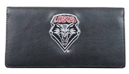 Rico Industries - New Mexico Lobos Black Leather Embroidered Checkbook Cover - Multi
