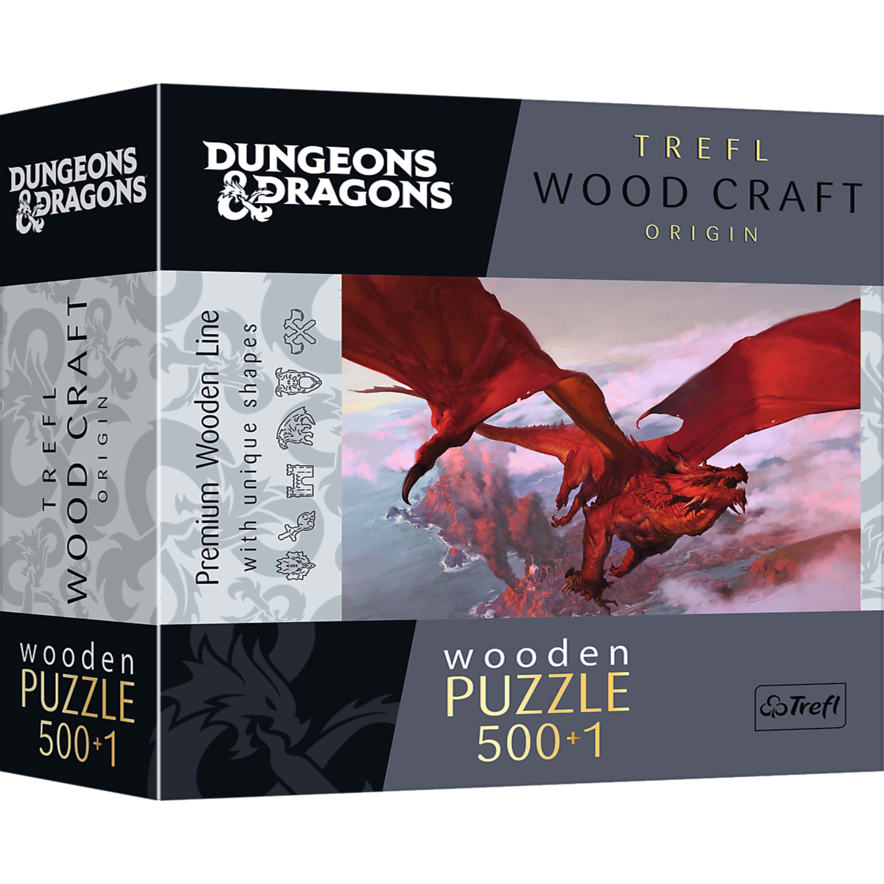 Trefl - Wood Craft 501 Piece Wooden Puzzle - Dungeons & Dragons - Ancient Red Dragon