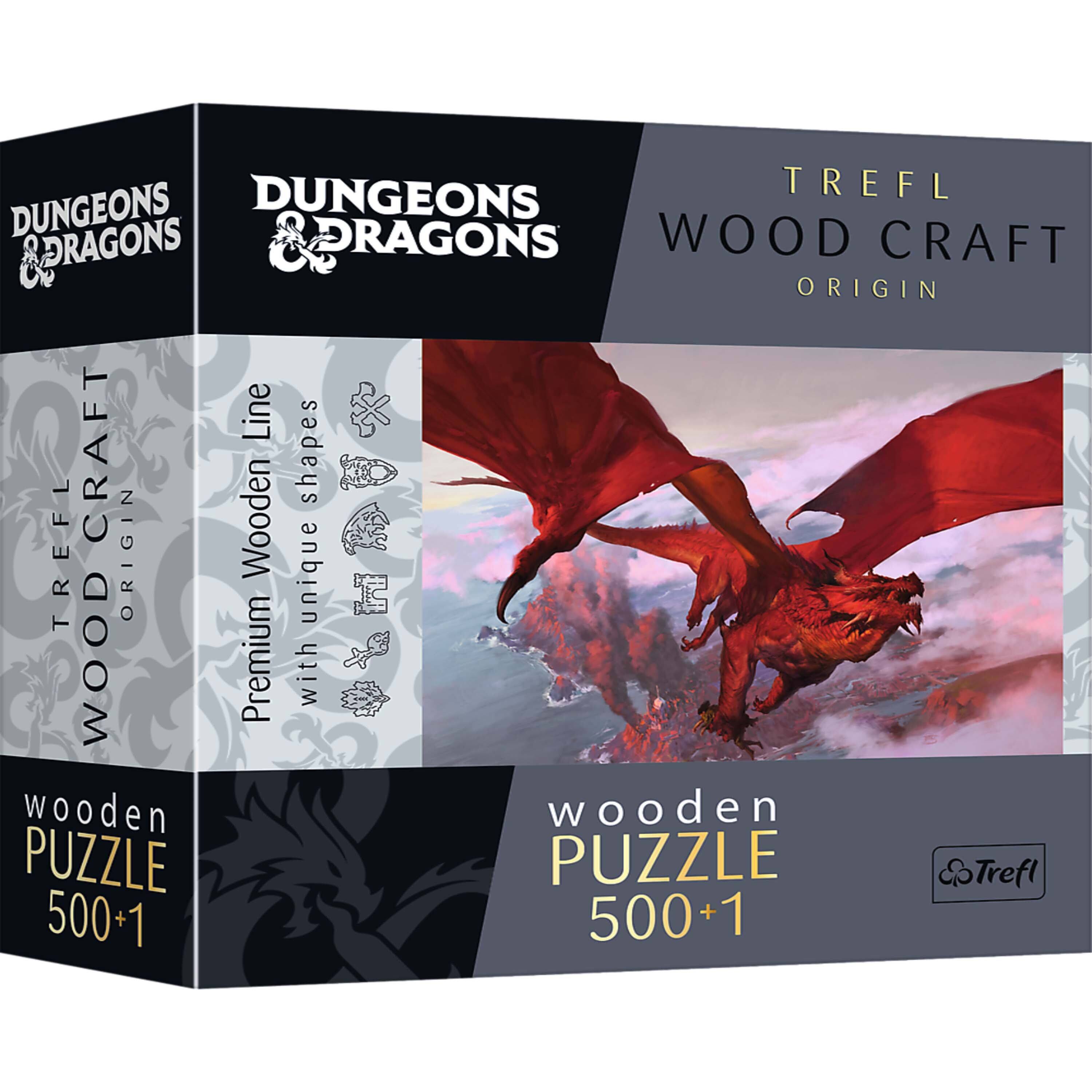 Trefl - Wood Craft 501 Piece Wooden Puzzle - Dungeons & Dragons - Ancient Red Dragon