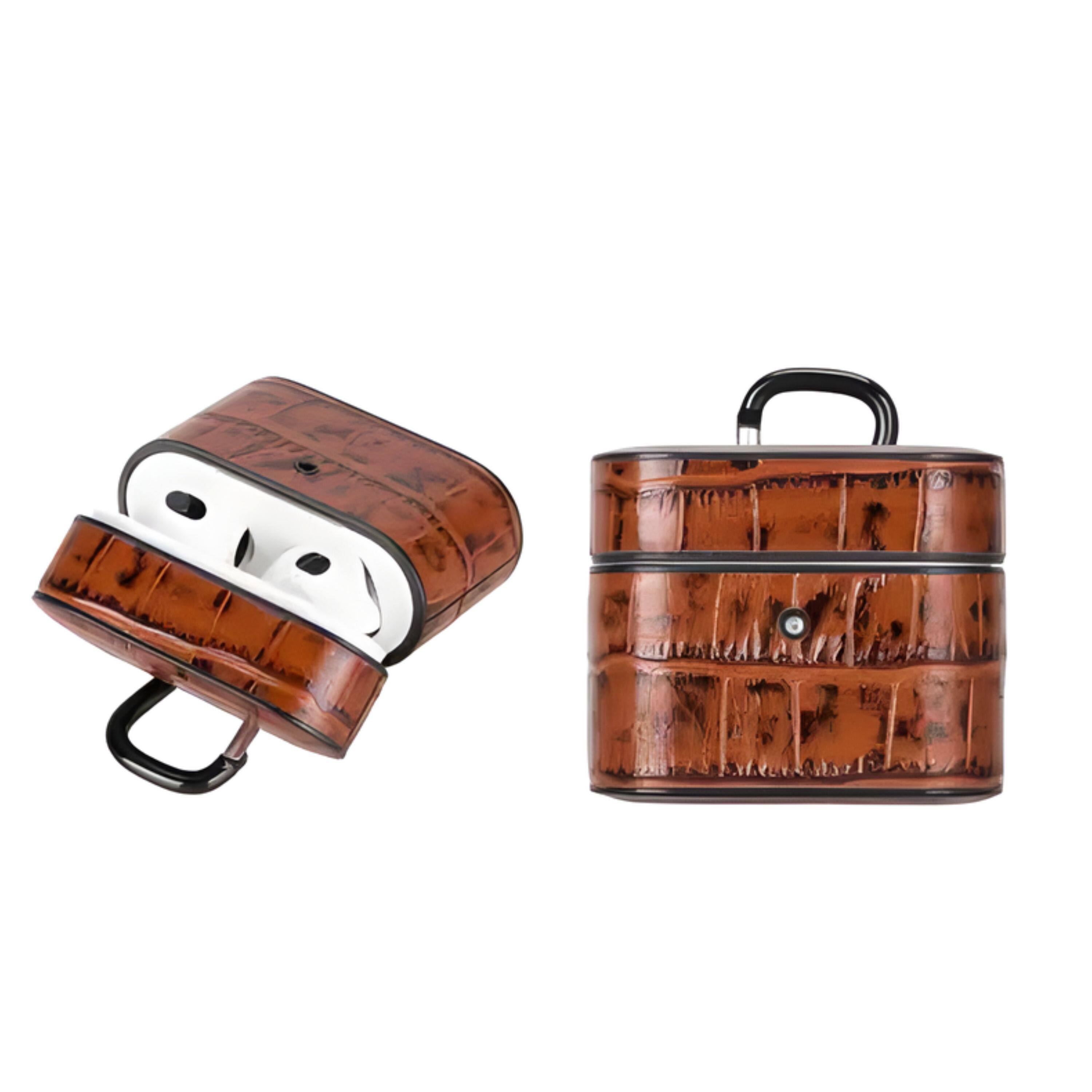 Left. Kitcheniva - Leather Case For Apple AirPods 3 Tan - Tan.