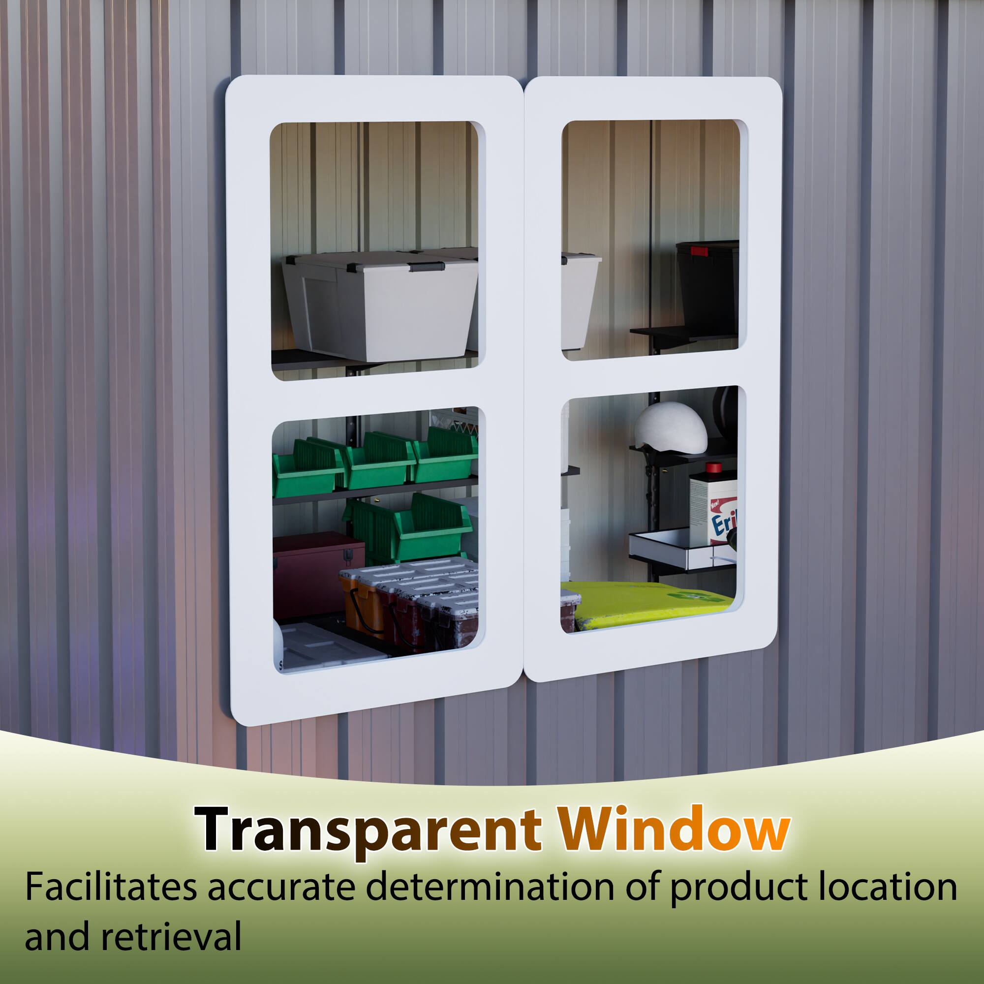 Transparent Window  
Facilitates accurate determination of product location and retrieval