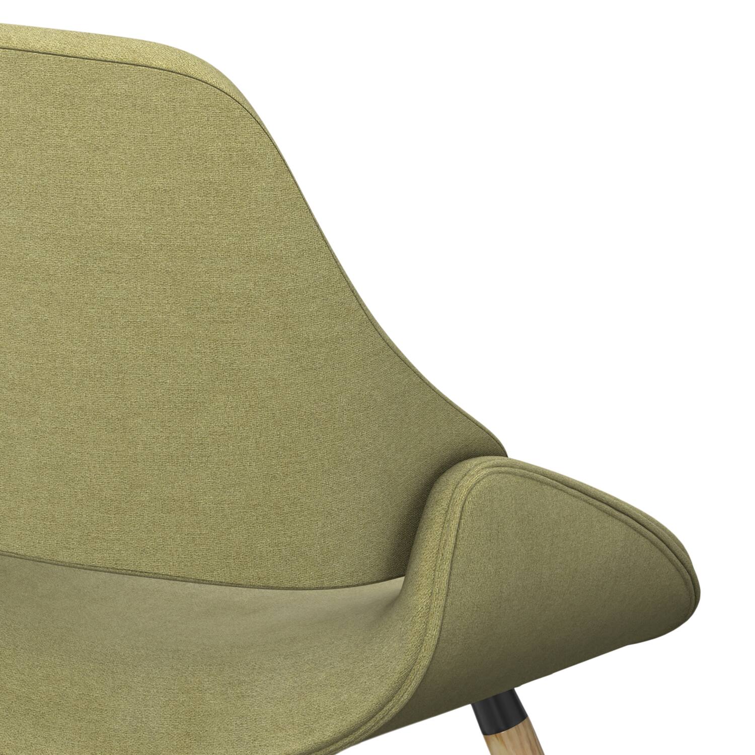 Alt View 5. Simpli Home - Malden Bentwood Dining Chair with Light Wood in Acid Green Woven Fabric - Acid Green.