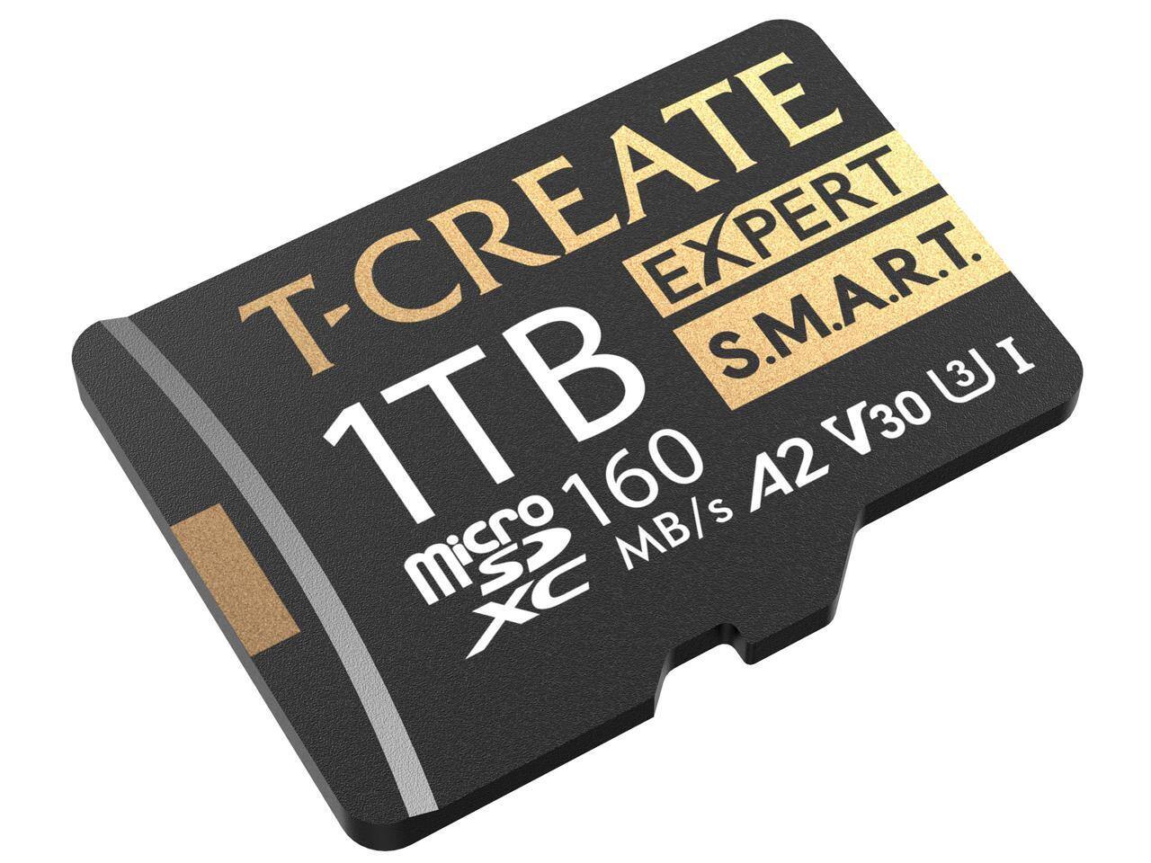 T-CREATE EXPERT S.M.A.R.T.  
1TB  
MicroSDXC  
160 MB/s A2 V30 XC