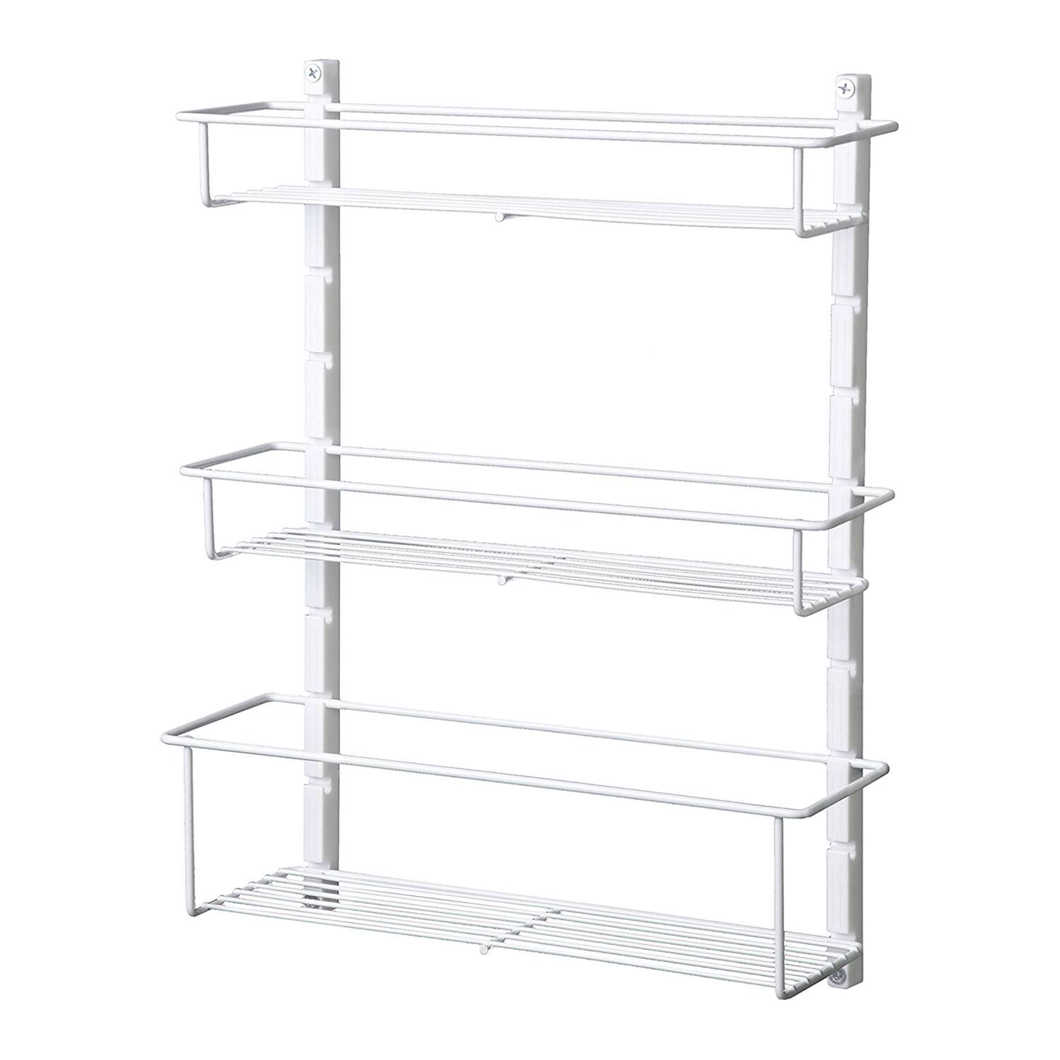 Front. ClosetMaid - ClosetMaid Adjustable 3 Shelf Spice Rack Organizer for Cabinet/Wall Mount, White.