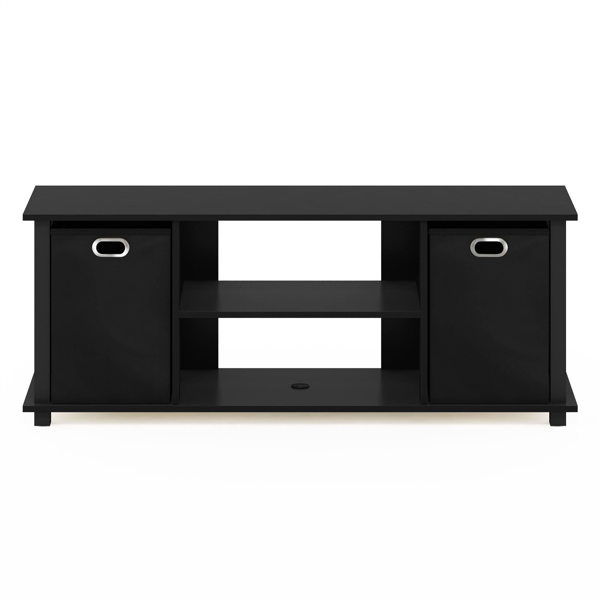 Alt View 2. Furinno - Econ Entertainment Center w/Storage Bins - Black/Black.