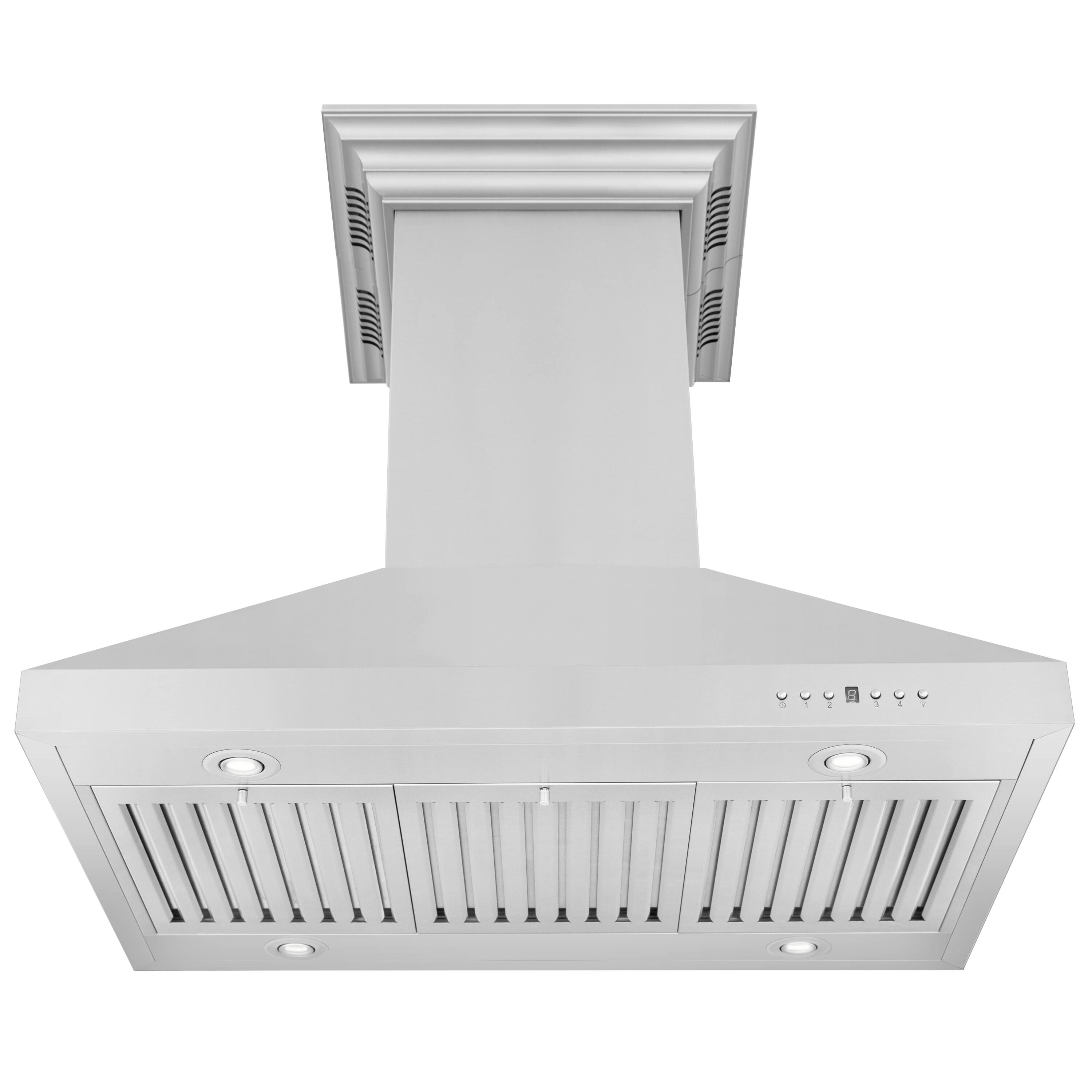 Alt View 13. ZLINE - 30 in. ZLINE CrownSound™Ducted Vent Island Mount Range Hood in Stainless Steel with Built-in Bluetooth Speakers - Stainless steel.