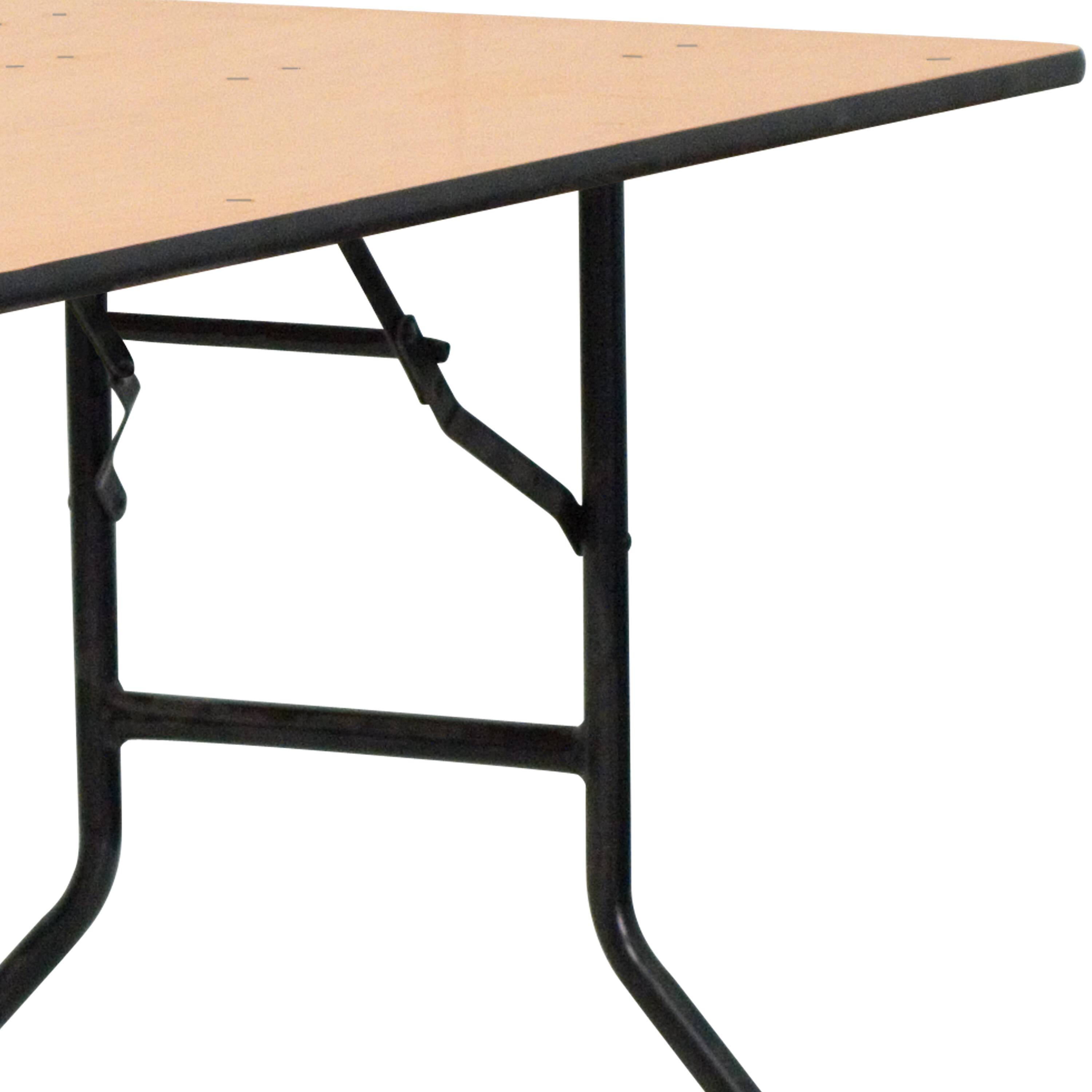 Alt View 8. Emma + Oliver - 6-Foot Rectangular Wood Folding Banquet Table with Clear Coated Finished Top - Natural.
