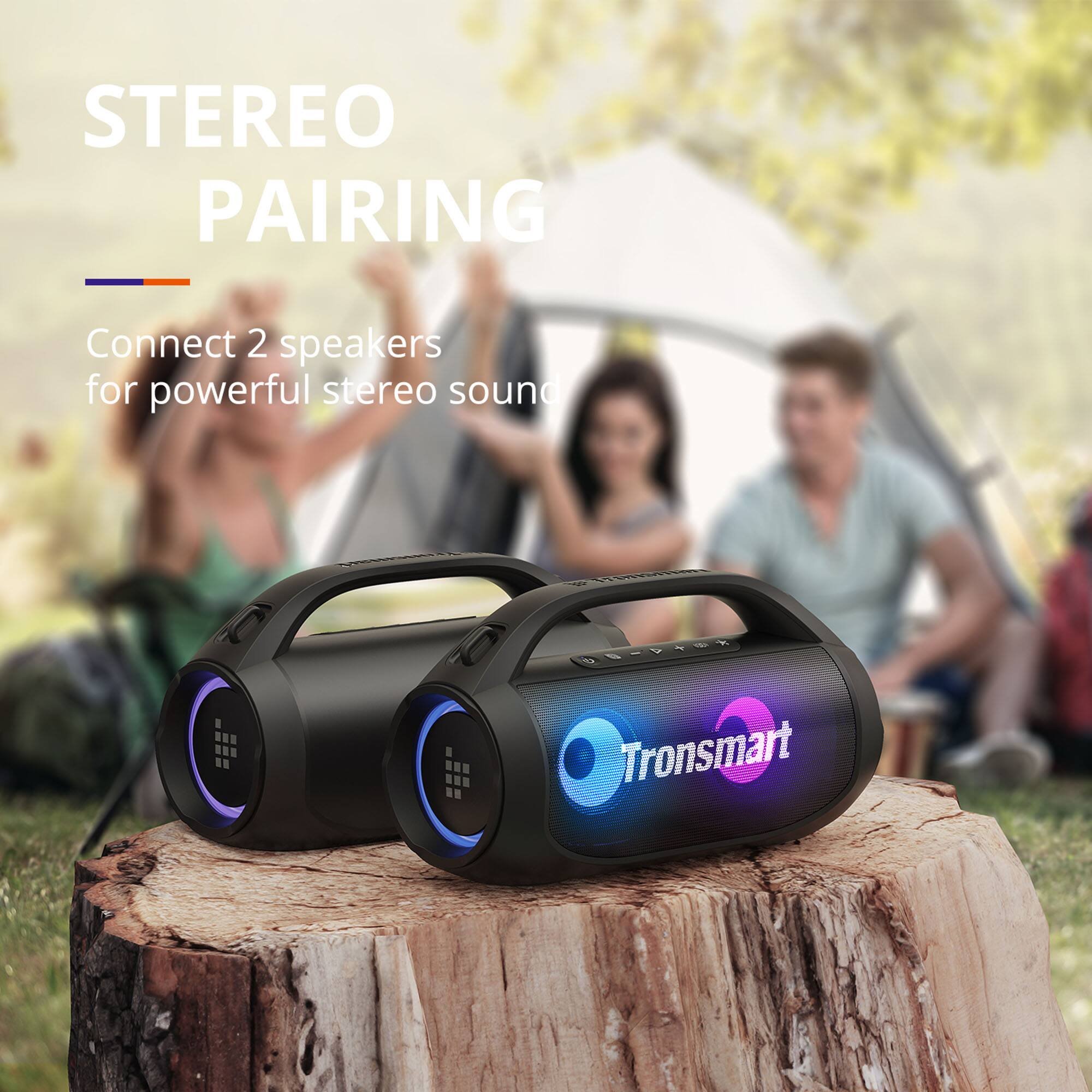 Stereo Pairing: Connect 2 speakers for powerful stereo sound with Tronsmart.