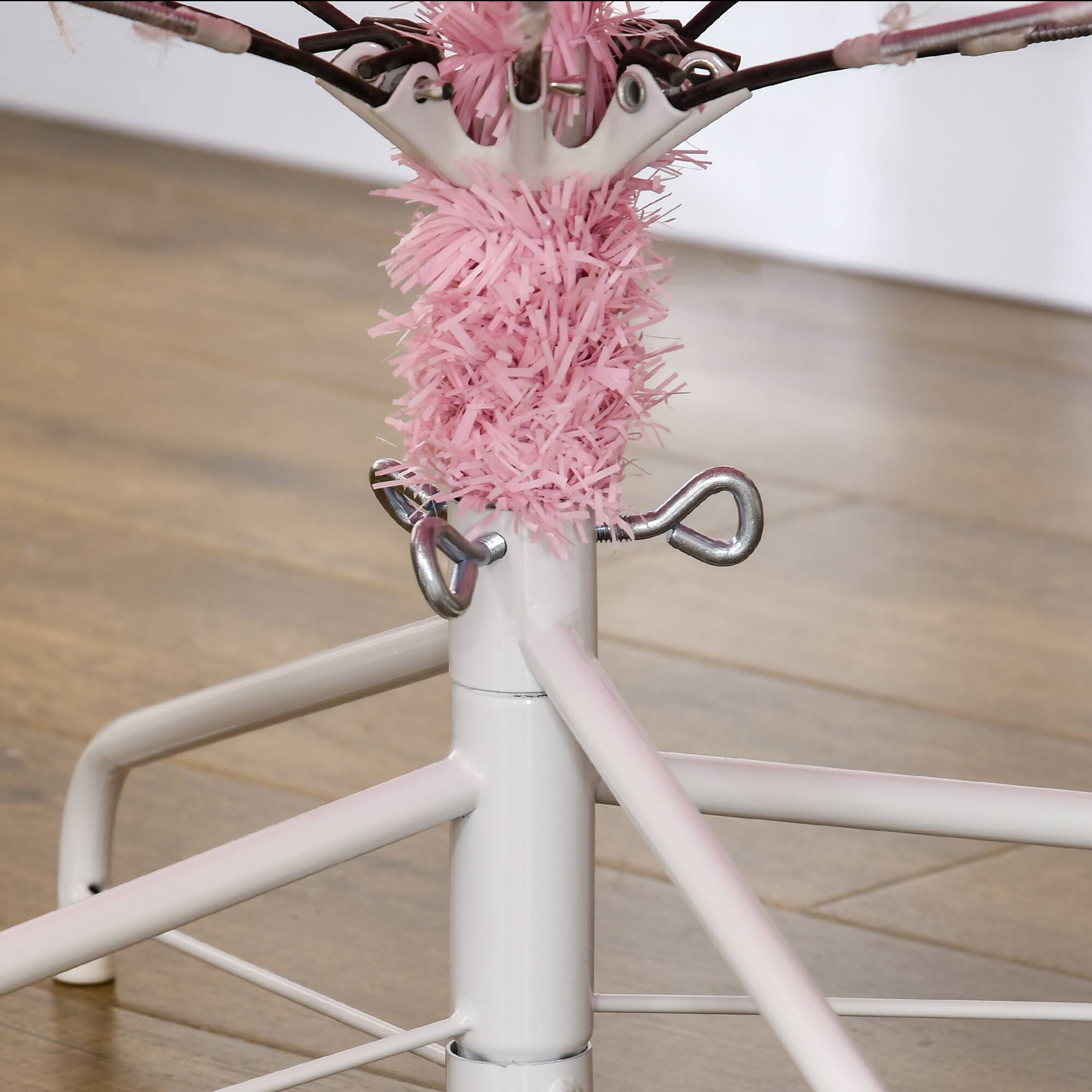 Alt View 7. Homcom - Tall Artificial Christmas Tree Holiday Décor with 1288 Branches, Auto Open, Steel Base, Wide Shape - pink.