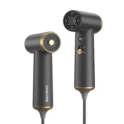 Front. AOITUN - Professional High-Speed Hair Dryer with Magnetic Diffuser & Concentrator – Lightweight Quiet Travel Styling Tool - Black - Black.