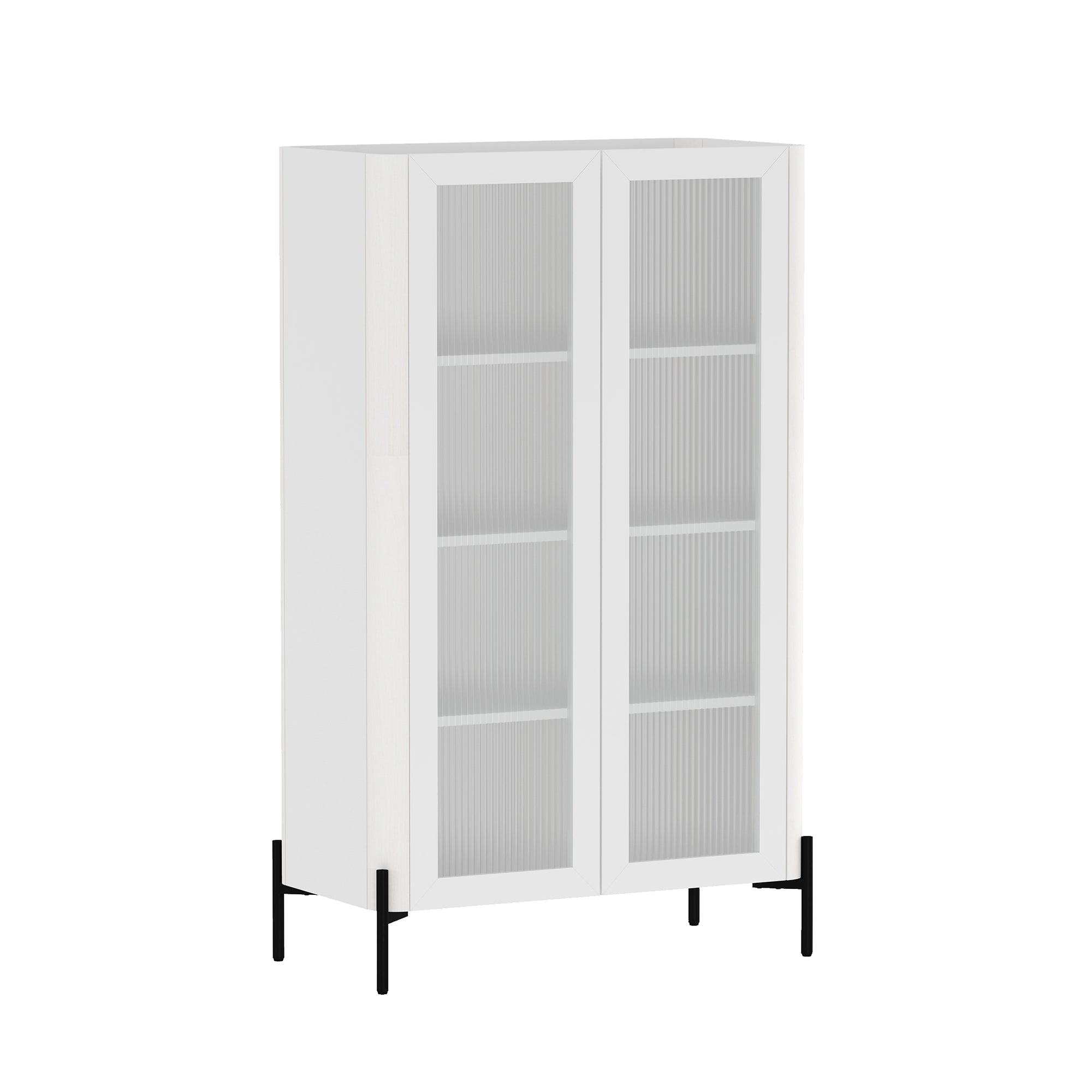 Alt View 3. Manhattan Comfort - Abbey Modern 32" Tempered Glass Bookcase Cabinet - White.