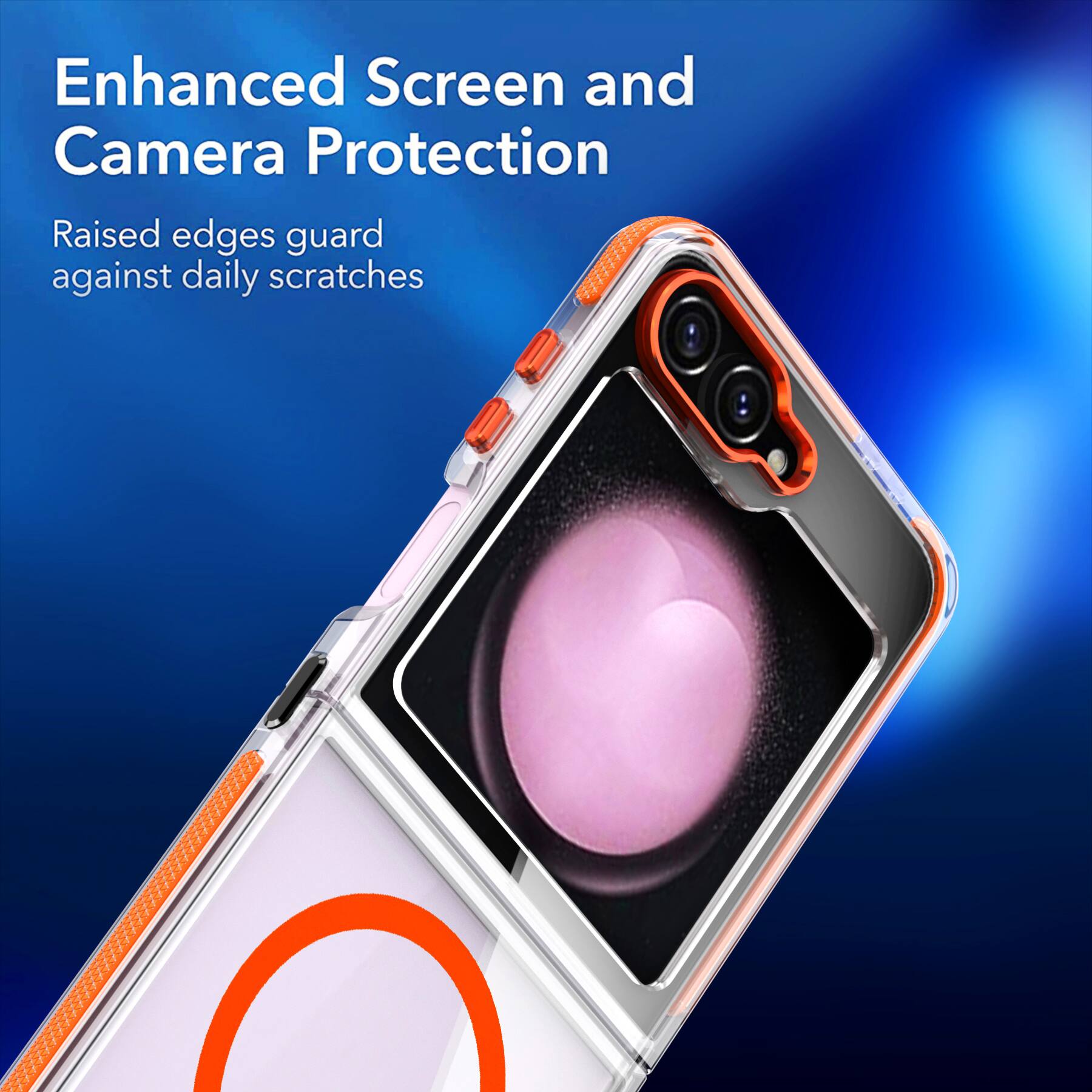 Enhanced Screen and Camera Protection

Raised edges guard against daily scratches