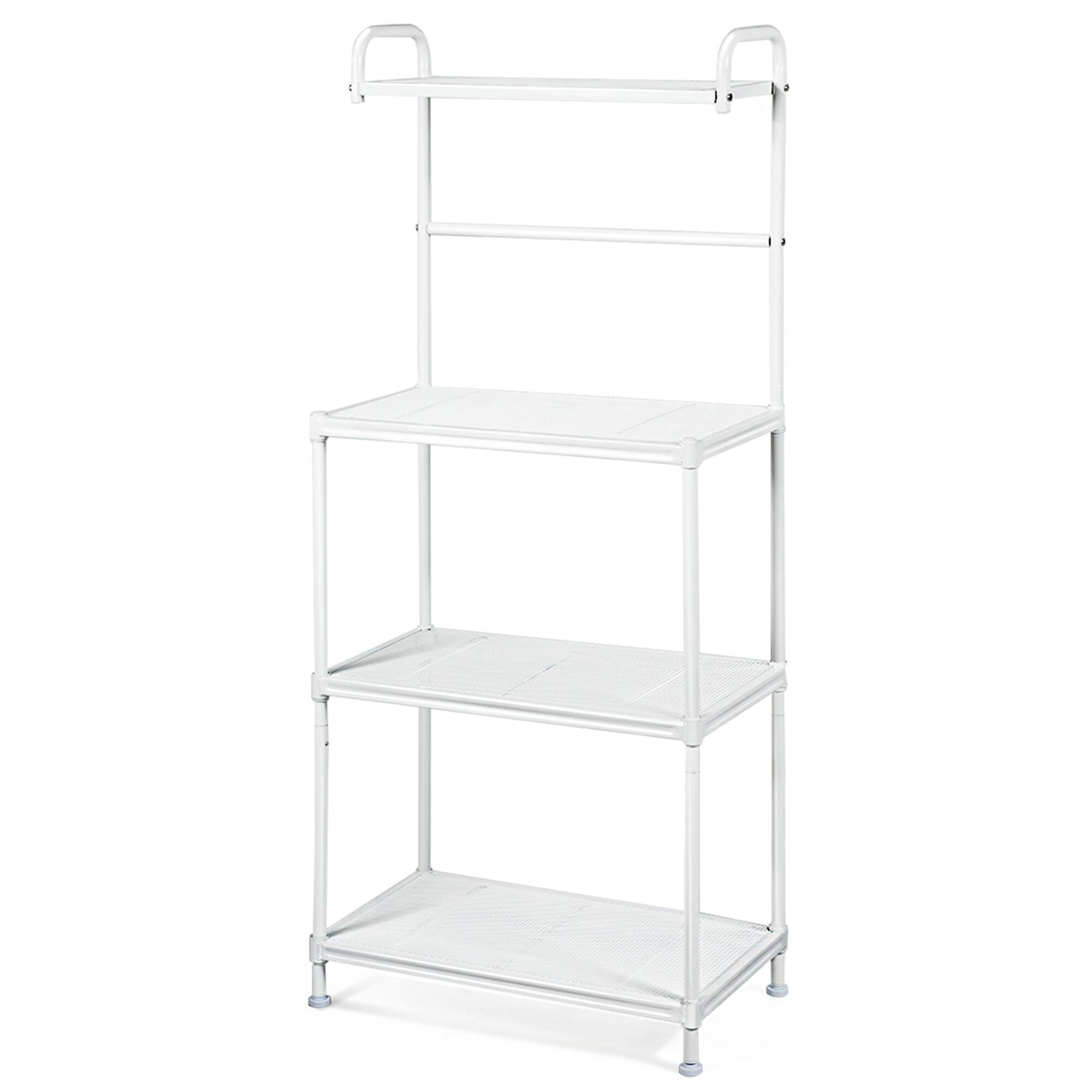 Alt View 9. Costway - Costway 4-Tier Baker's Rack Microwave Oven Rack Shelves Kitchen Storage Organizer Iron - White.