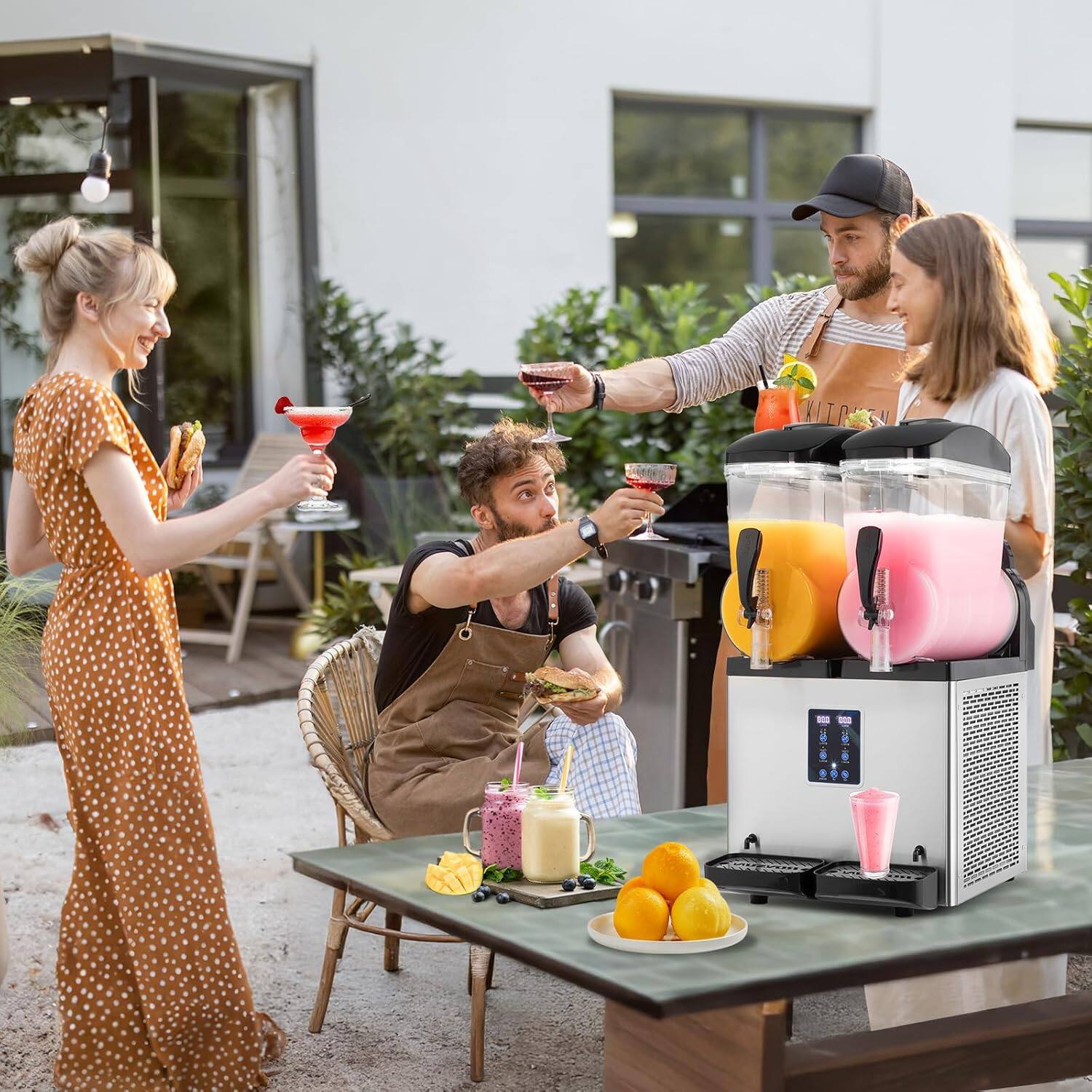 Alt View 9. Winado - 8 Gal/30L Commercial Slushy Machine, 15L X 2 Tanks Slushie Machine Frozen Drink Maker Machine Margarita Machine - Silver & Black.