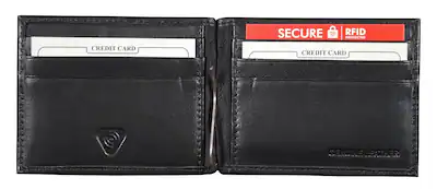 BQWP Oklahoma City OKC - Rfid Blocking Shield Black Leather Money Clip Wallet, Adult Unisex, Size: One size BQWP Oklahoma City OKC - Rfid Blocking Shield Black Leather Money Clip Wallet, Adult Unisex, Size: One size
