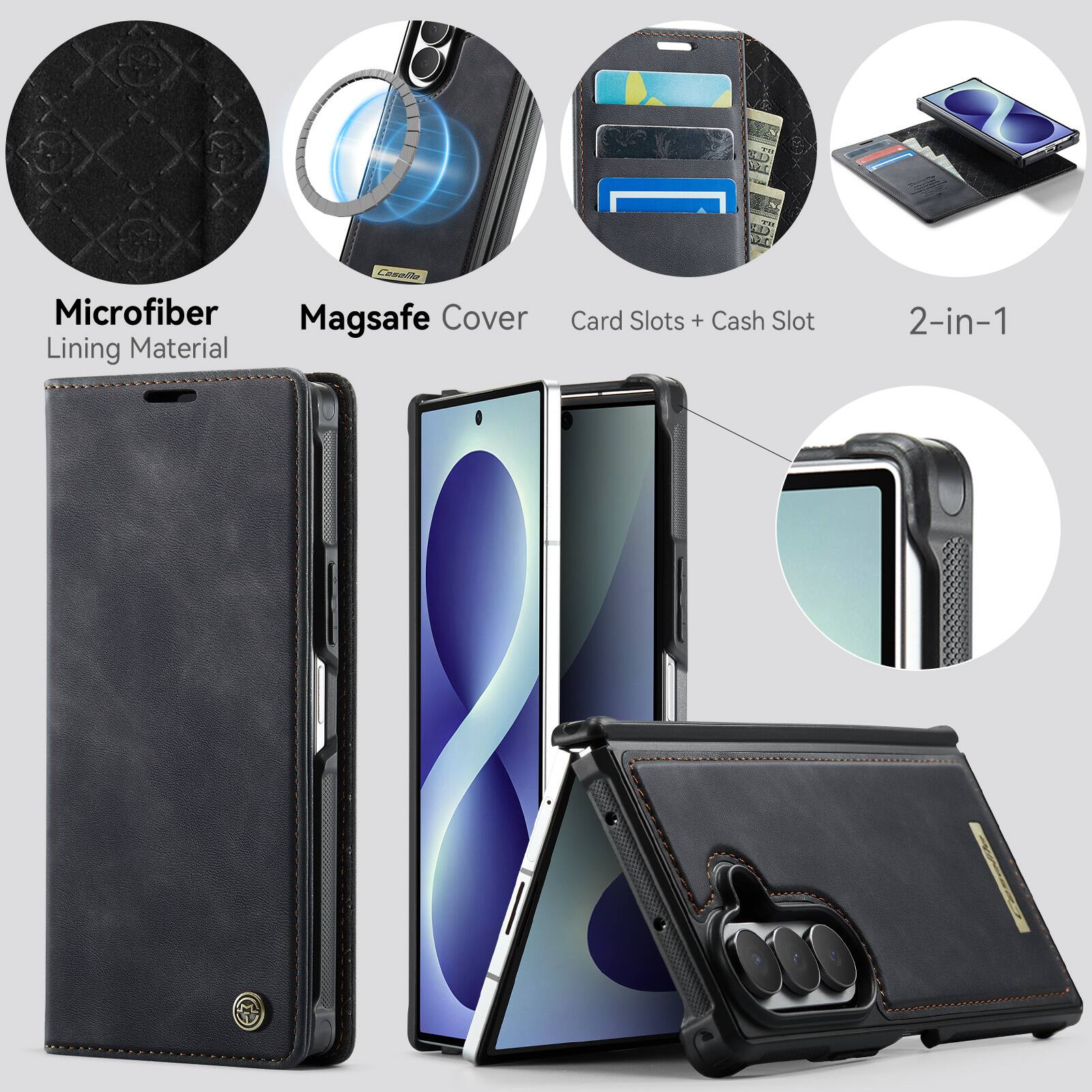 TM  
Casalla Microfiber Magsafe Cover Lining Material  
Card Slots + Cash Slot  
2-in-1