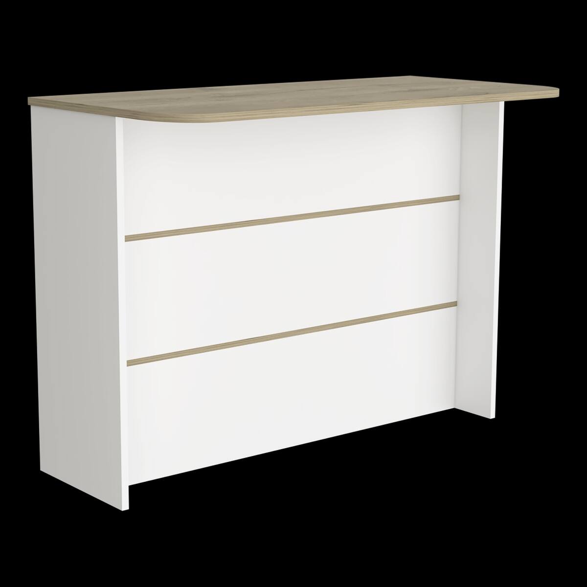 Left. Loheer - Loheer White Kitchen Island with Light Pine Finish and Storage - White.