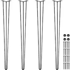 Front. VEVOR - Hairpin Table Legs 40" Black Set of 4 Desk Legs 880lbs Load Capacity (Each 220lbs) Hairpin Desk Legs - Black.