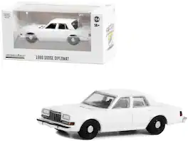 1980-1989 Dodge Diplomat Police Unmarked White "Hot Pursuit" "Hobby Exclusive" Series 1/64 Model Car by Greenlight