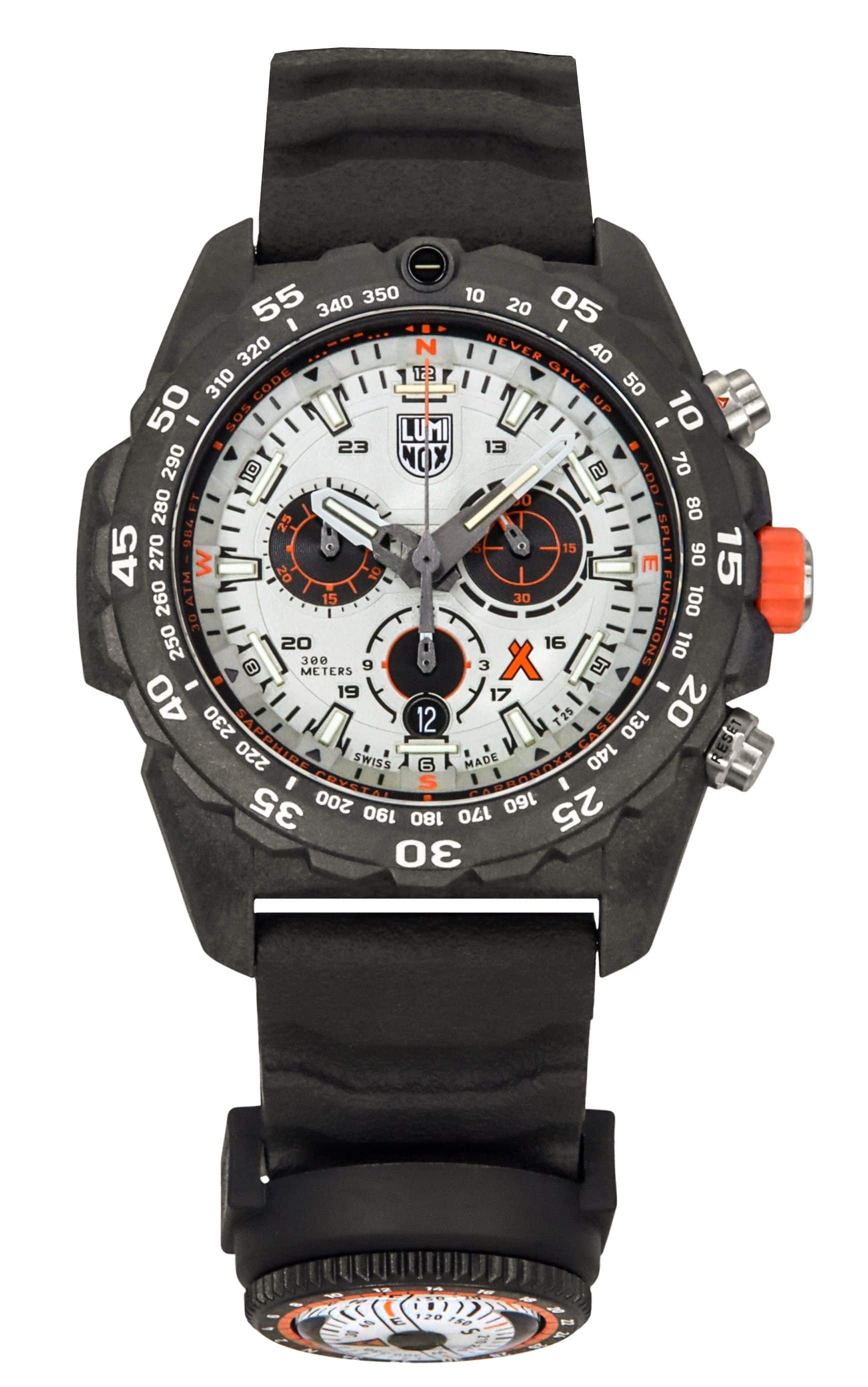 Luminox - Bear Grylls Survival Master Rubber Strap Dial Quartz Diver's XB.3748 300M Men's Watch - Silver