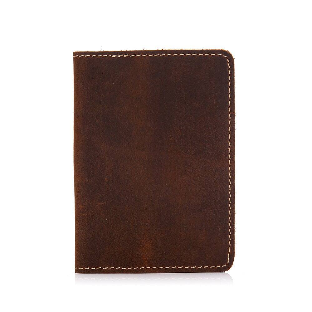 Alt View 2. Steel Horse Leather - Priam Handmade Leather Passport Cover - Brown.