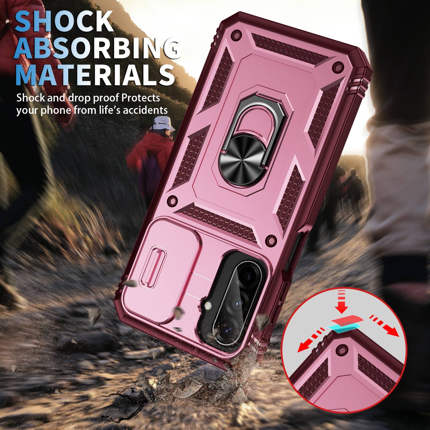 SHOCK ABSORBING MATERIALS  
Shock and drop proof  
Protects your phone from life's accidents