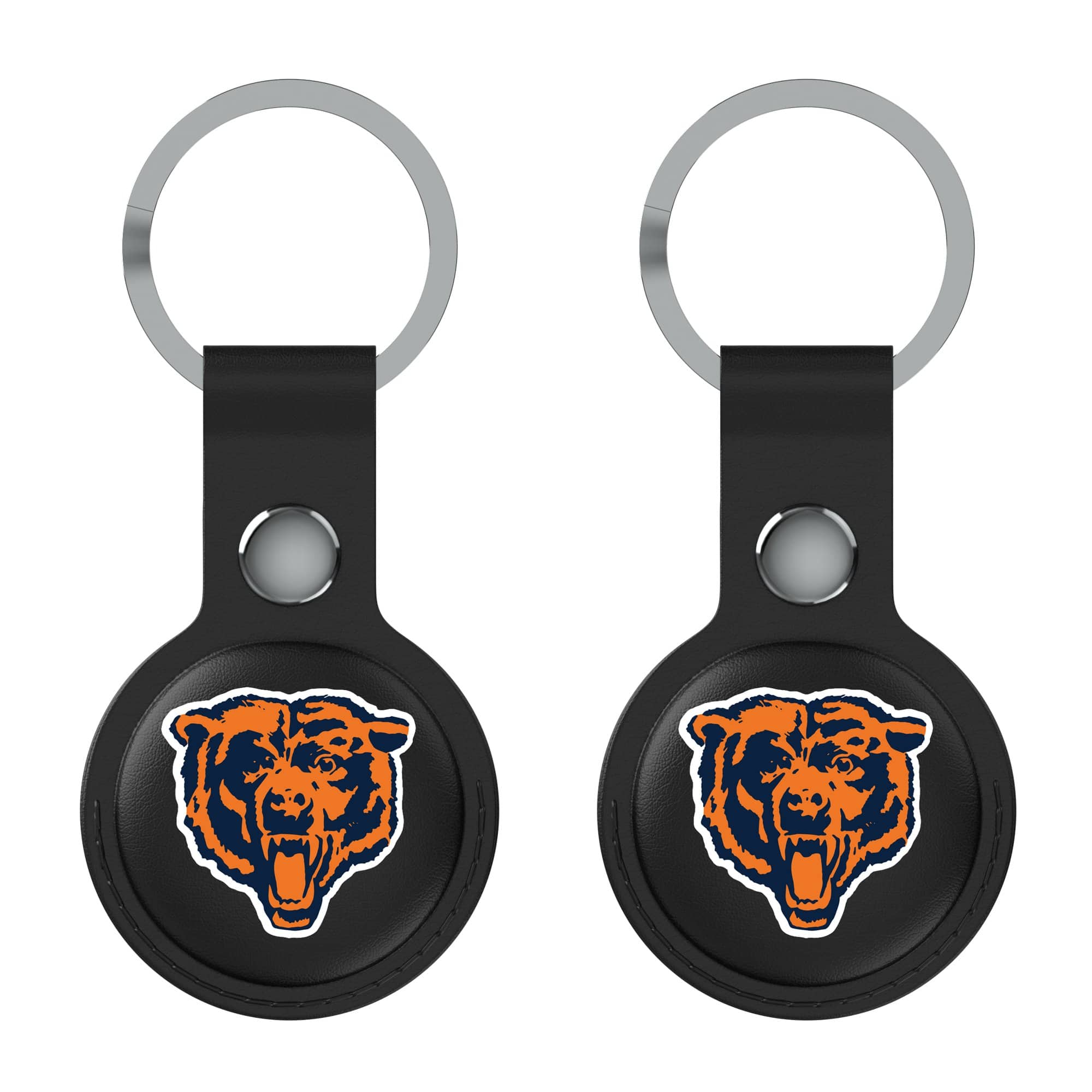 Keyscaper - Chicago Bears Leatherette AirTag Holder 2-Pack - No Size - Black