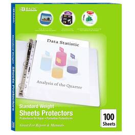 BAZIC Products - Standard Weight Top Loading Sheet Protectors Box of 100