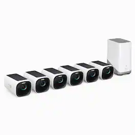 eufy - eufyCam S330 6‑Cam Kit, 4K Solar Wireless Outdoor, Face AI, Spotlight, Expandable Local Storage, No Monthly Fee
