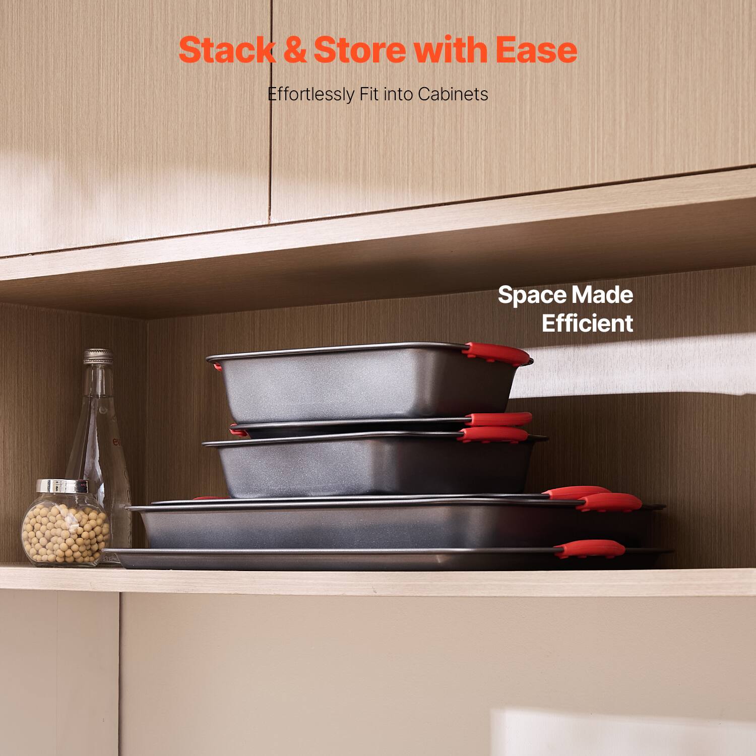 Stack & Store with Ease  
Effortlessly Fit into Cabinets  

Space Made Efficient