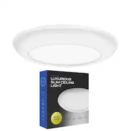 Next Glow - Ultra Slim 5" LED Ceiling Light Fixture, 4000K Round, Dimmable Flush Mount Light - White