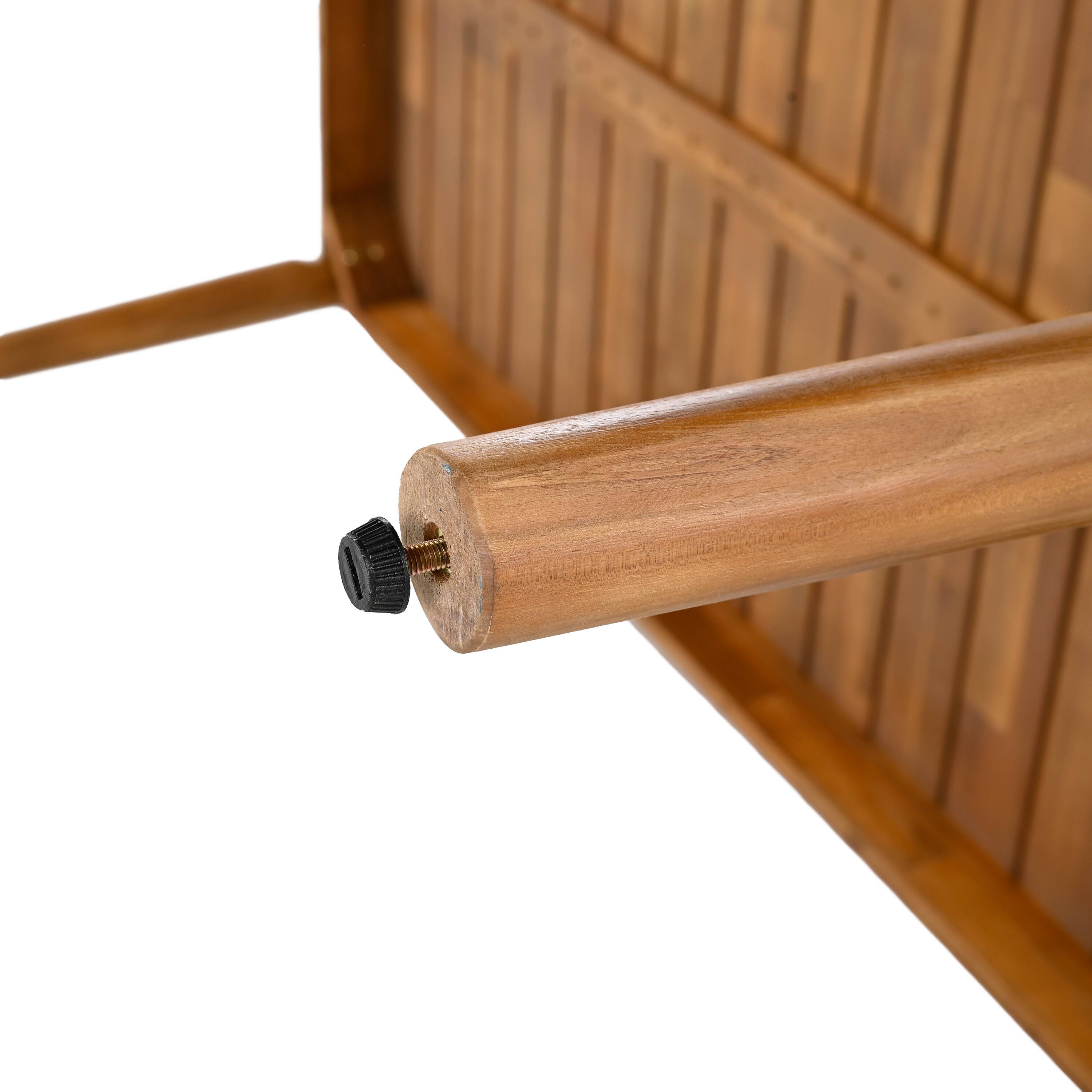 Alt View 4. Mondawe - 5-Piece Patio Dining Set, 63" Slatted Table & 4 Acacia Wood & PE Rattan Chairs - Brown+Teak.