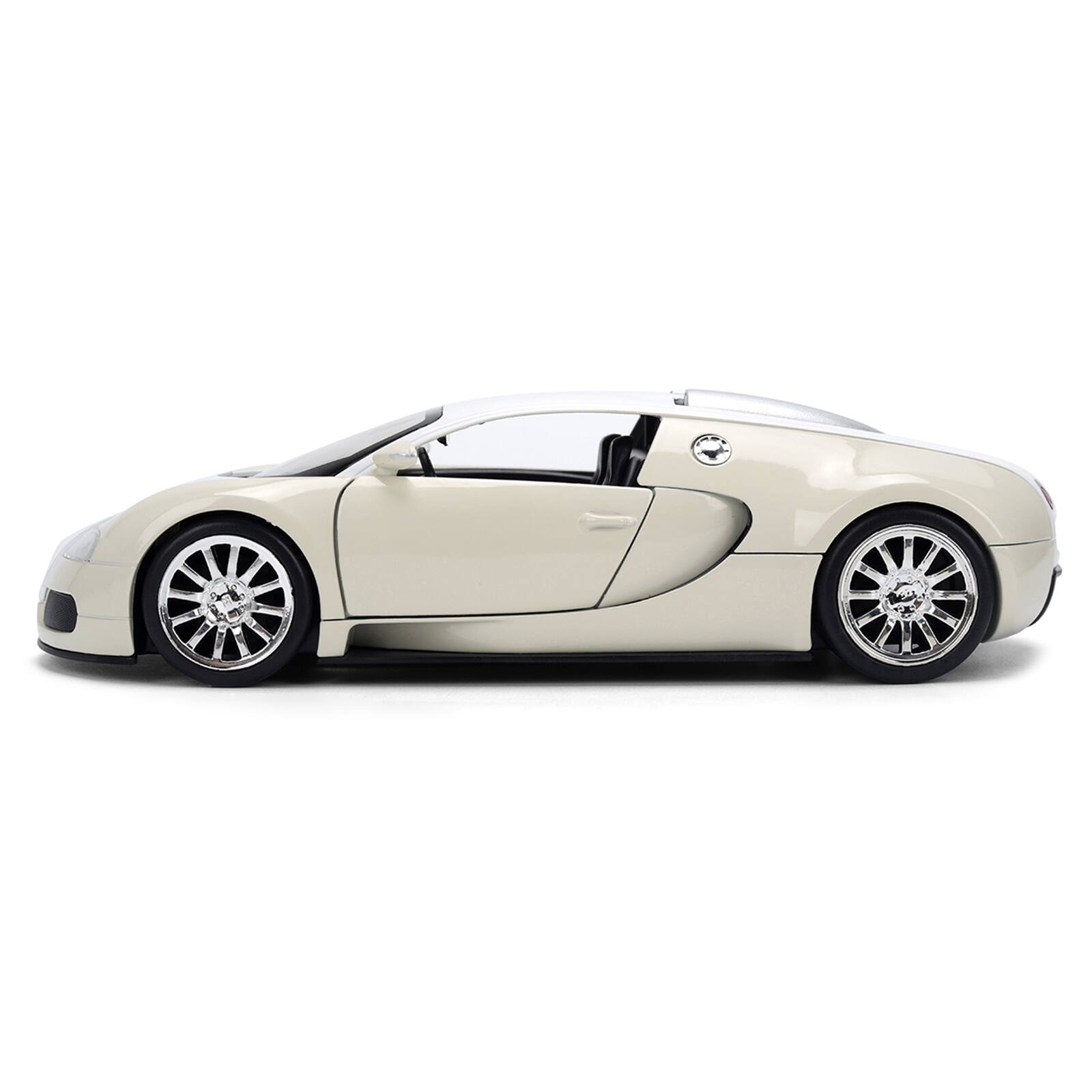 Alt View 2. Jada - 2011 Bugatti Veyron White and Tan "Furious 7" (2015) Movie "25 Years of Fast & Furious" Series 1/24 Model Car by Jada.