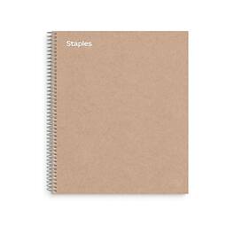 Staples - Premium 3-Subject Notebook, 8.5" x 11", College Ruled, 150 Sheets, (TR52123) - Brown