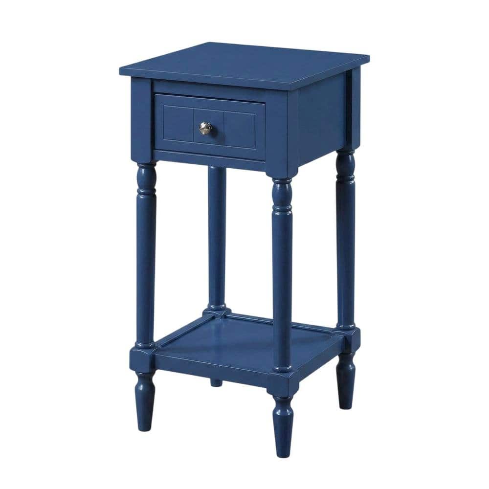 FurniFact - Traditional style accent table with drawer and shelf for living room use - Blue
