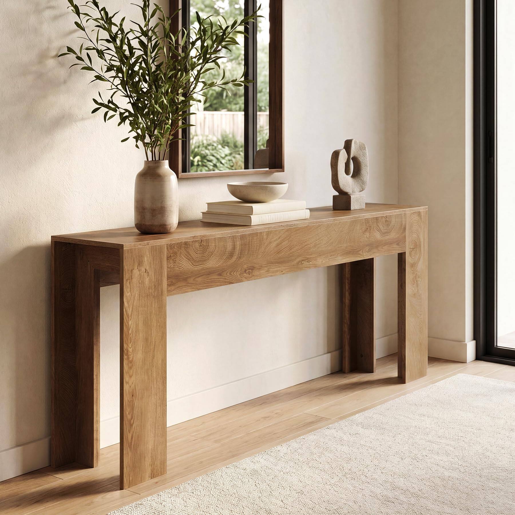 Tribesigns 200cm Extra Long Console Table, Farmhouse Sofa Table Behind ...