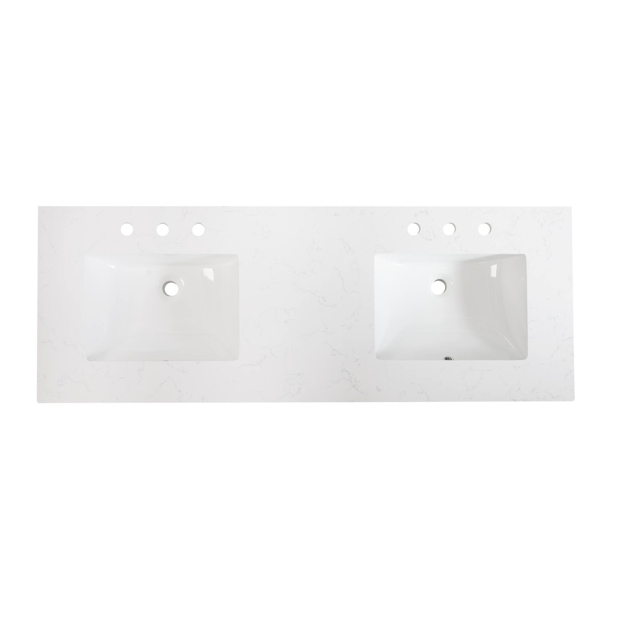Alt View 9. WELLFOR - ARTWOOD 60 in. Solid Wood Bath Vanity with Quartz Top, Double Sink, Soft Close, Assembled - White.