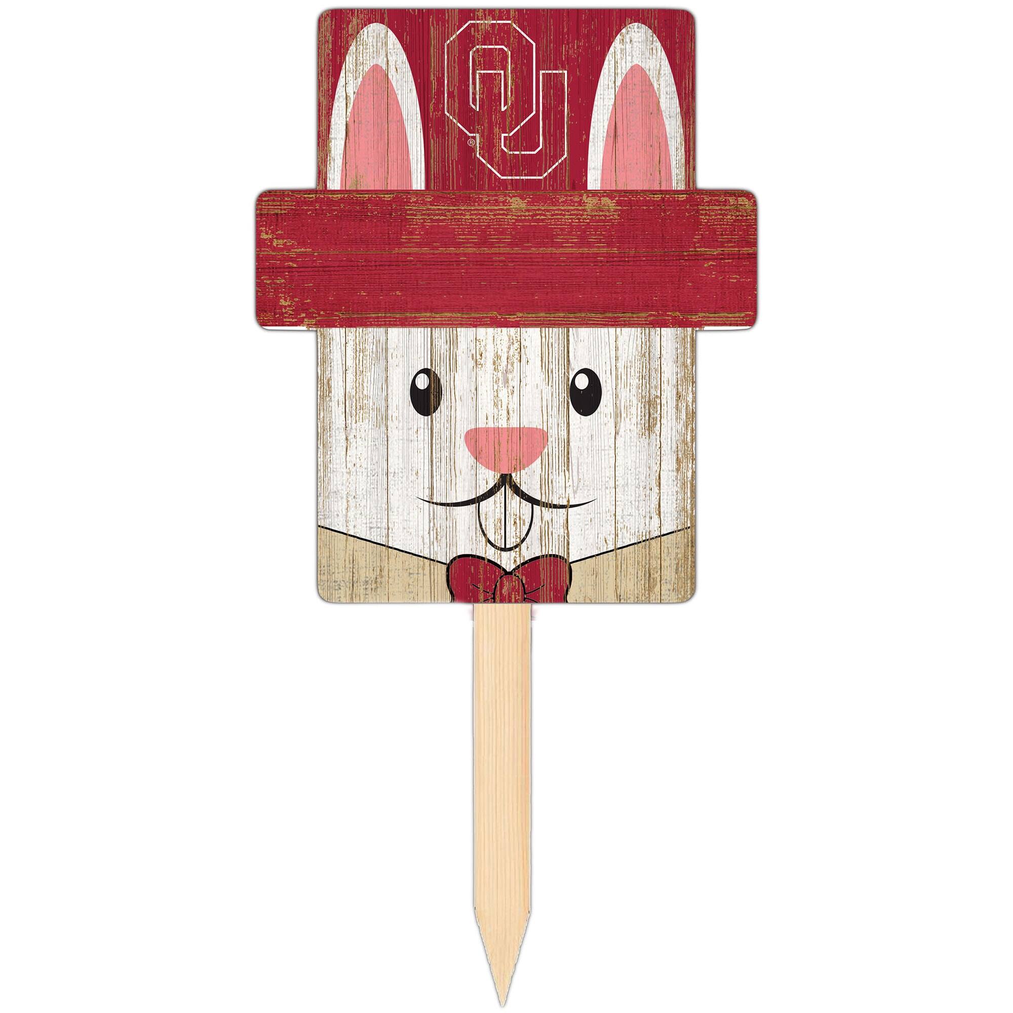Fan Creations - Oklahoma Sooners 16" x 19" Easter Bunny Yard Stake - Multicolor