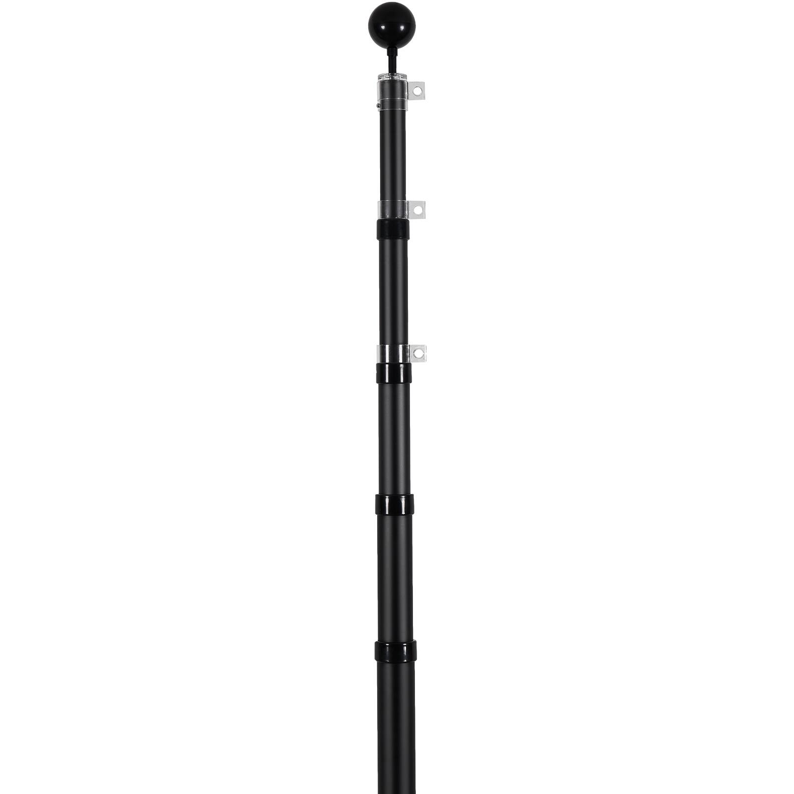 Alt View 5. VEVOR - 20FT Telescoping Flag pole Kit, Heavy Duty Aluminum Alloy in Ground Flag Poles for Outside, 3 Display Modes Flagpole - Black.