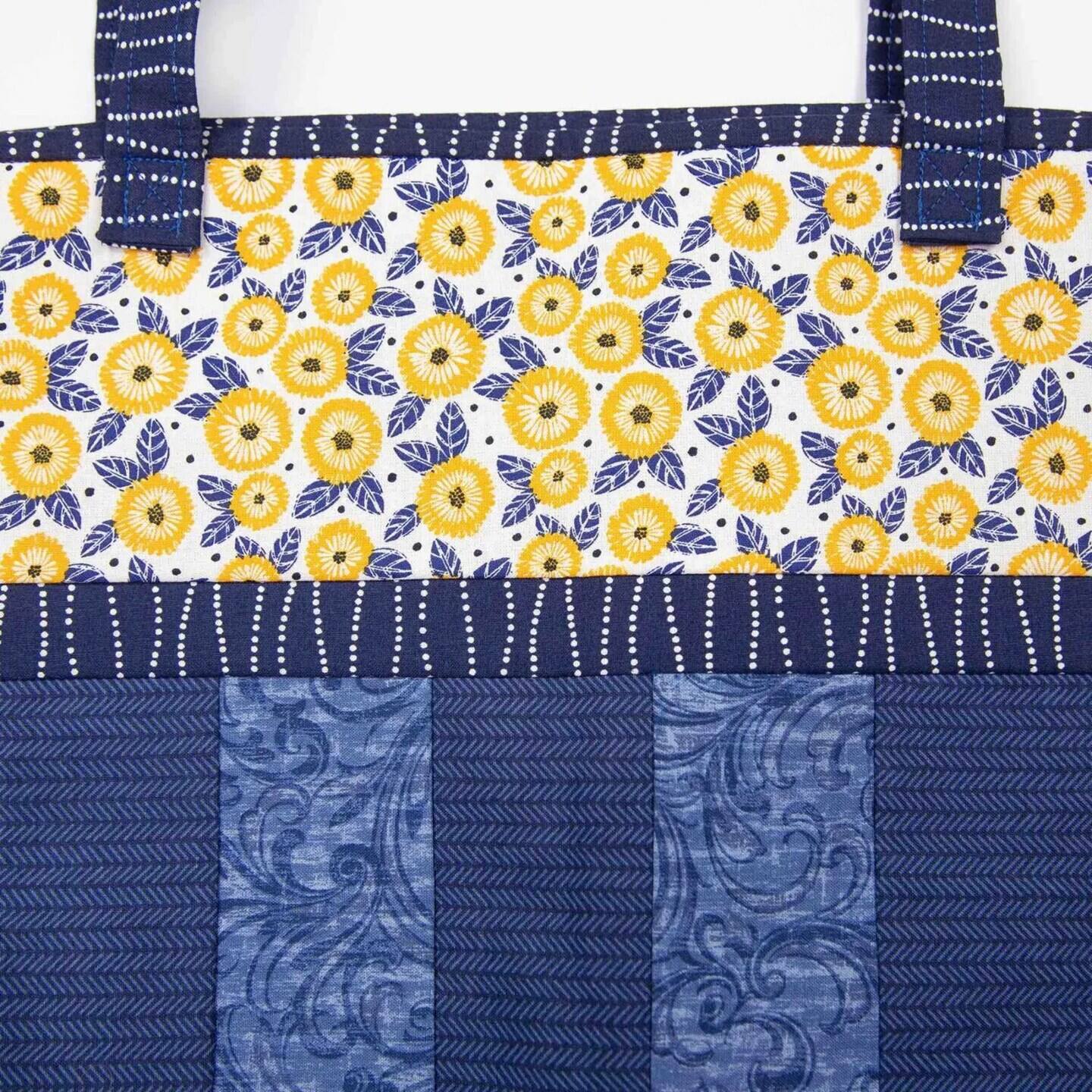 Left. AccuQuilt - June Tailor Sew-Your-Own Shopper Tote - Blue.