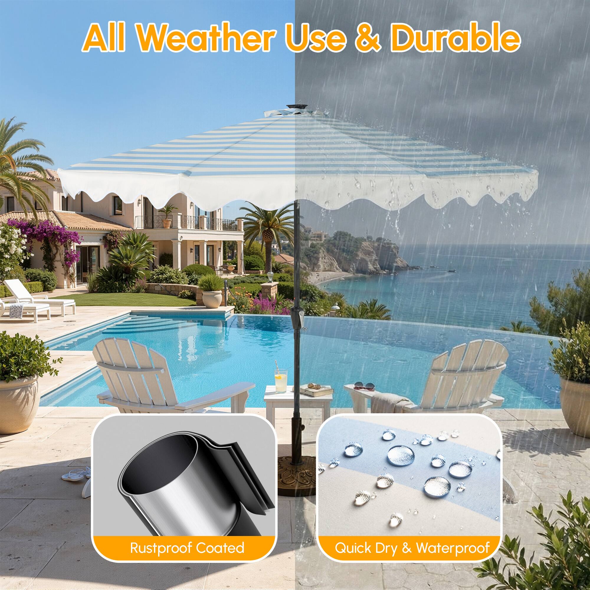 All Weather Use & Durable  
Rustproof Coated  
Quick Dry & Waterproof