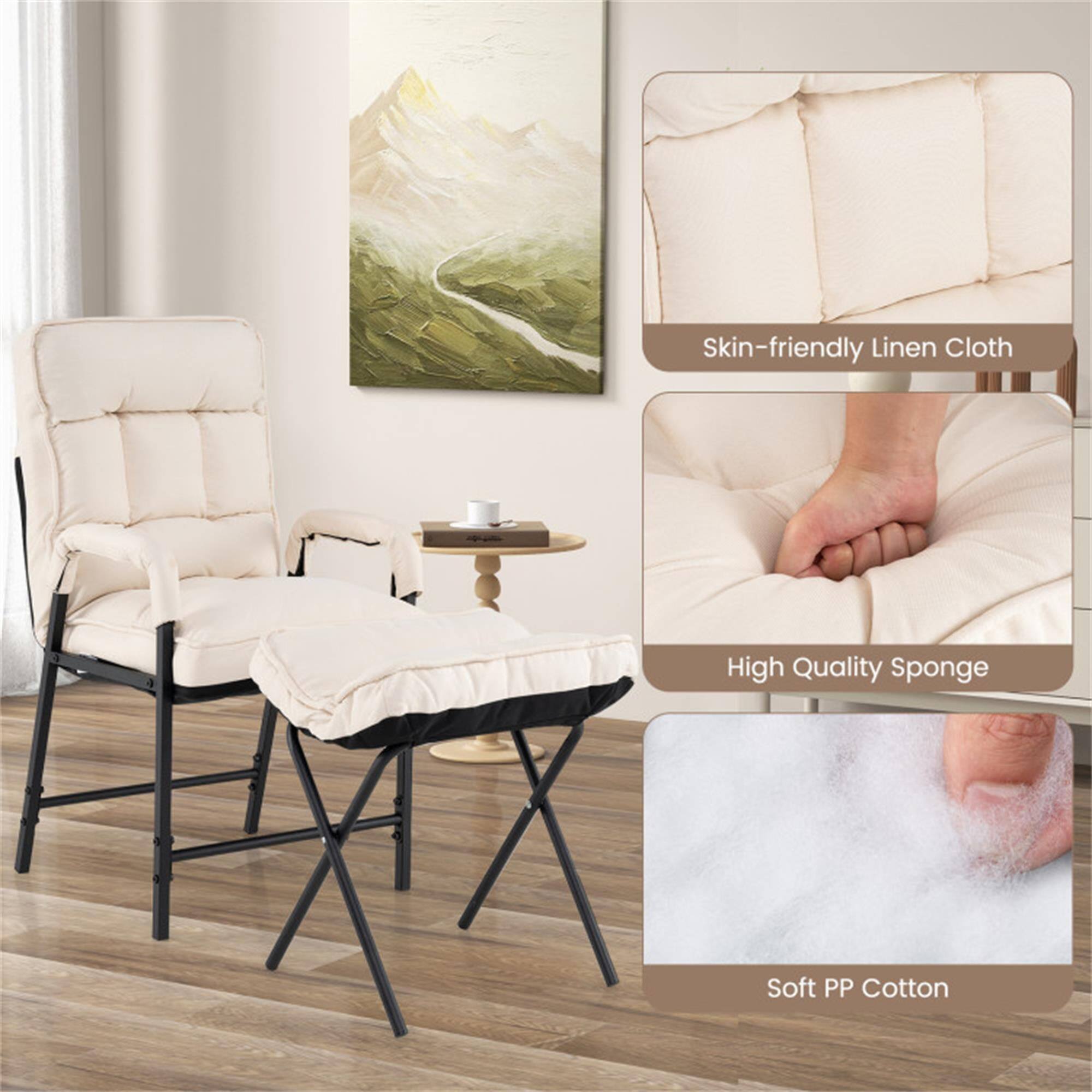 Skin-friendly Linen Cloth  
High Quality Sponge  
Soft PP Cotton