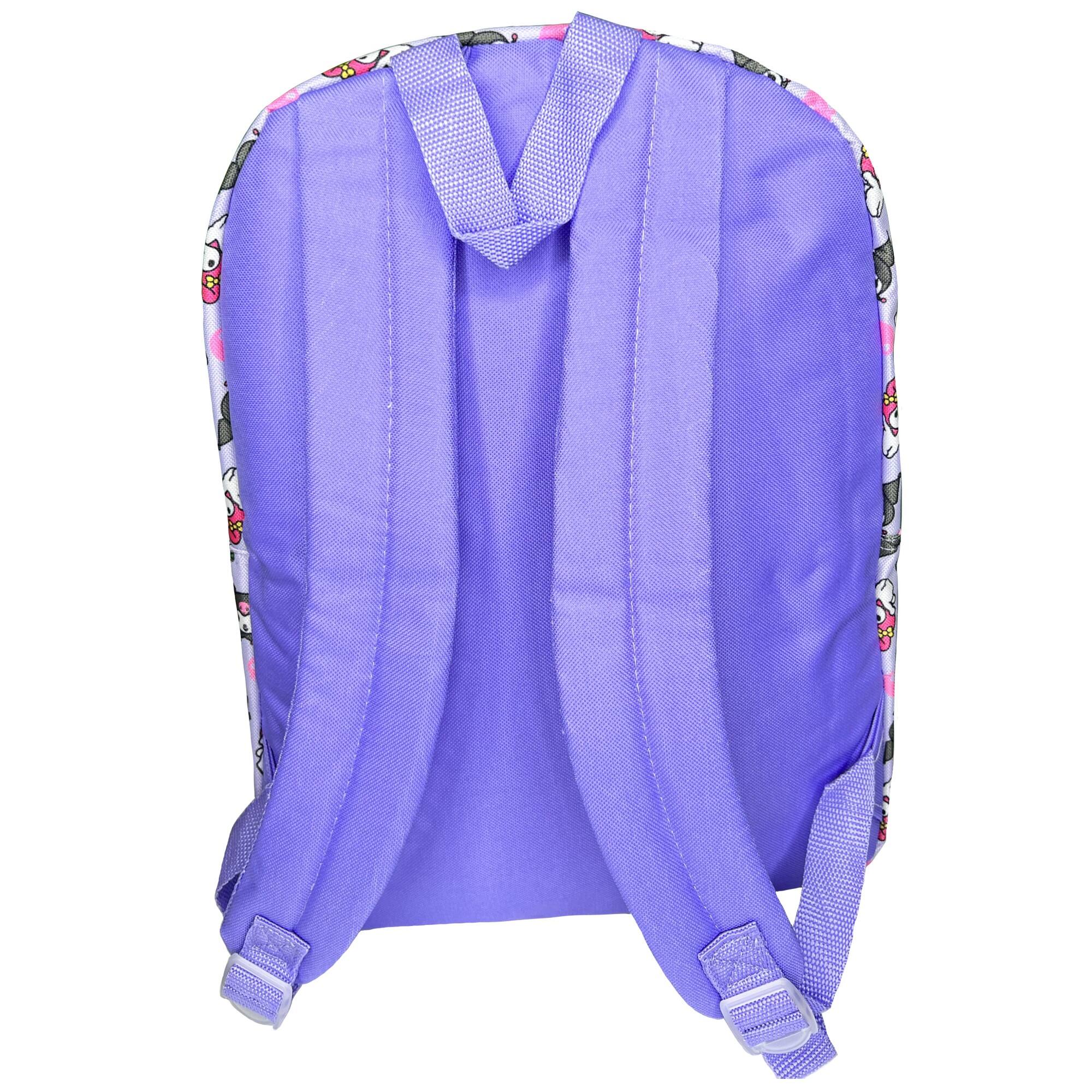 Alt View 4. UPD - Kuromi All Over Nylon Purple Kids 16" School Backpack - Multicolored.