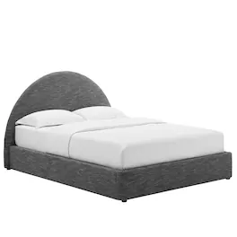 Modway - Resort Upholstered Fabric Arched Round Queen Platform Bed - Gray