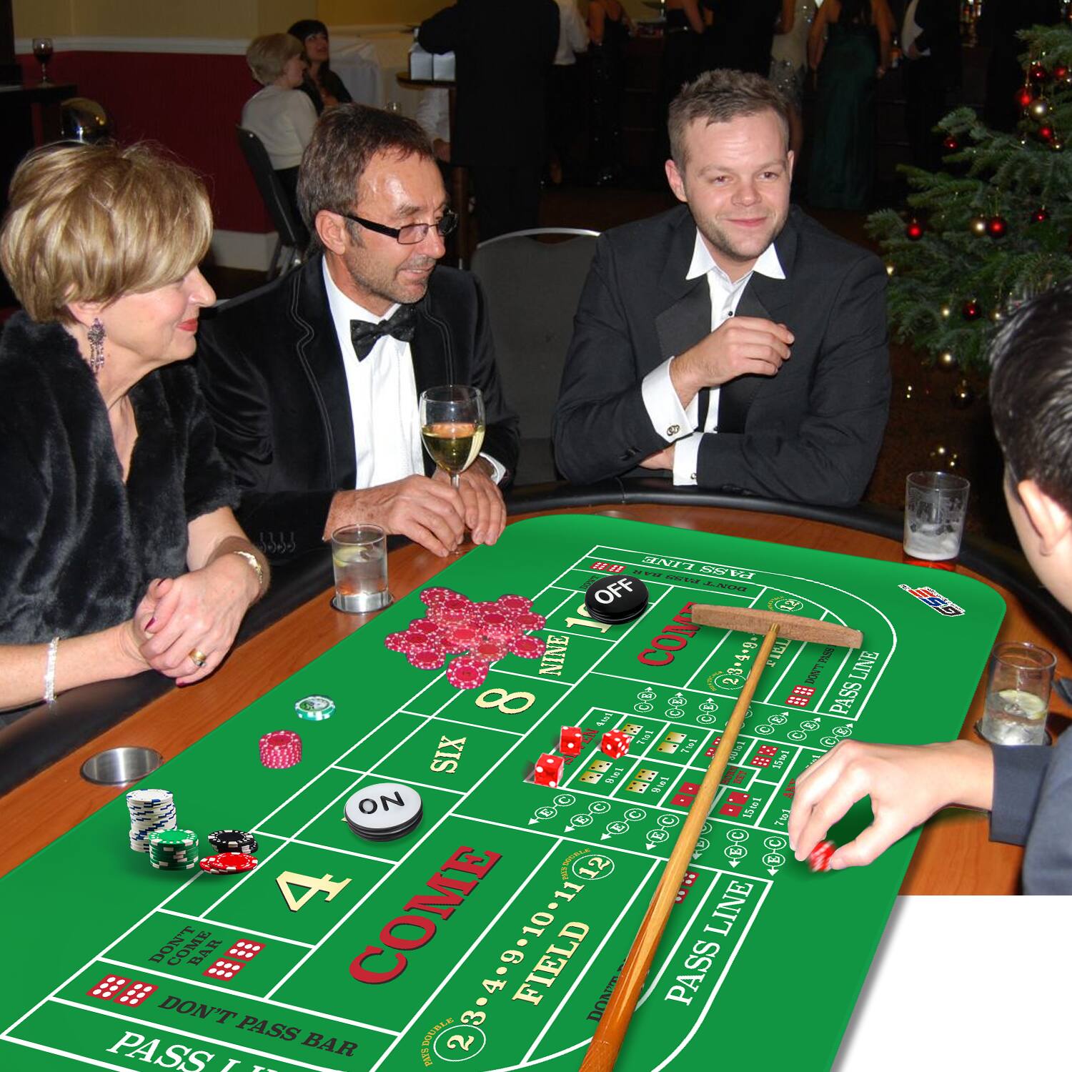 COME LINE
PASS LINE
DON'T PASS BAR
FIELD
DON'T COME
PASS BAR
COME
ON
4
6
8
12
23-4-9-10-11
2
3
5
7
1