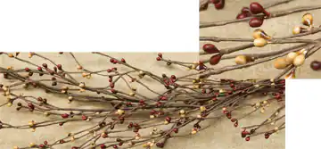 Front. BreeBe - Wispy Pip Berry Garland - 4 Ft. - Burgundy & Old Gold - Burgundy & Gold.